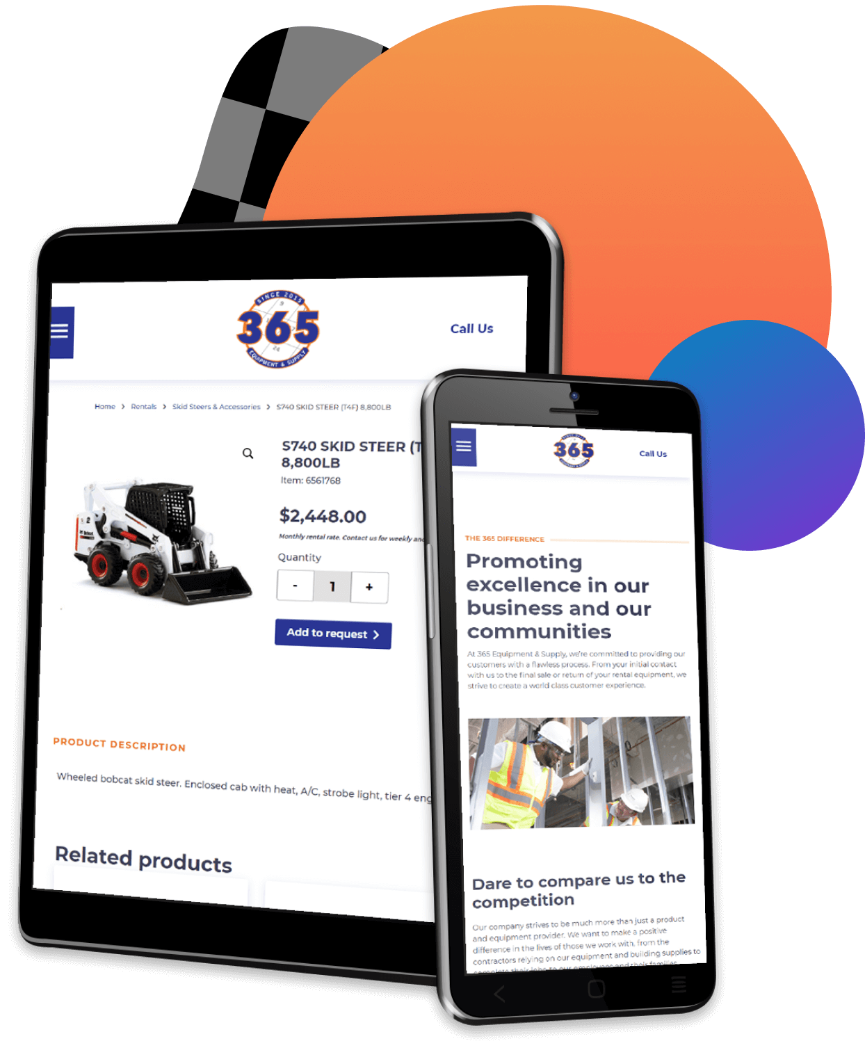 365 Equipment & Supply mobile mockup