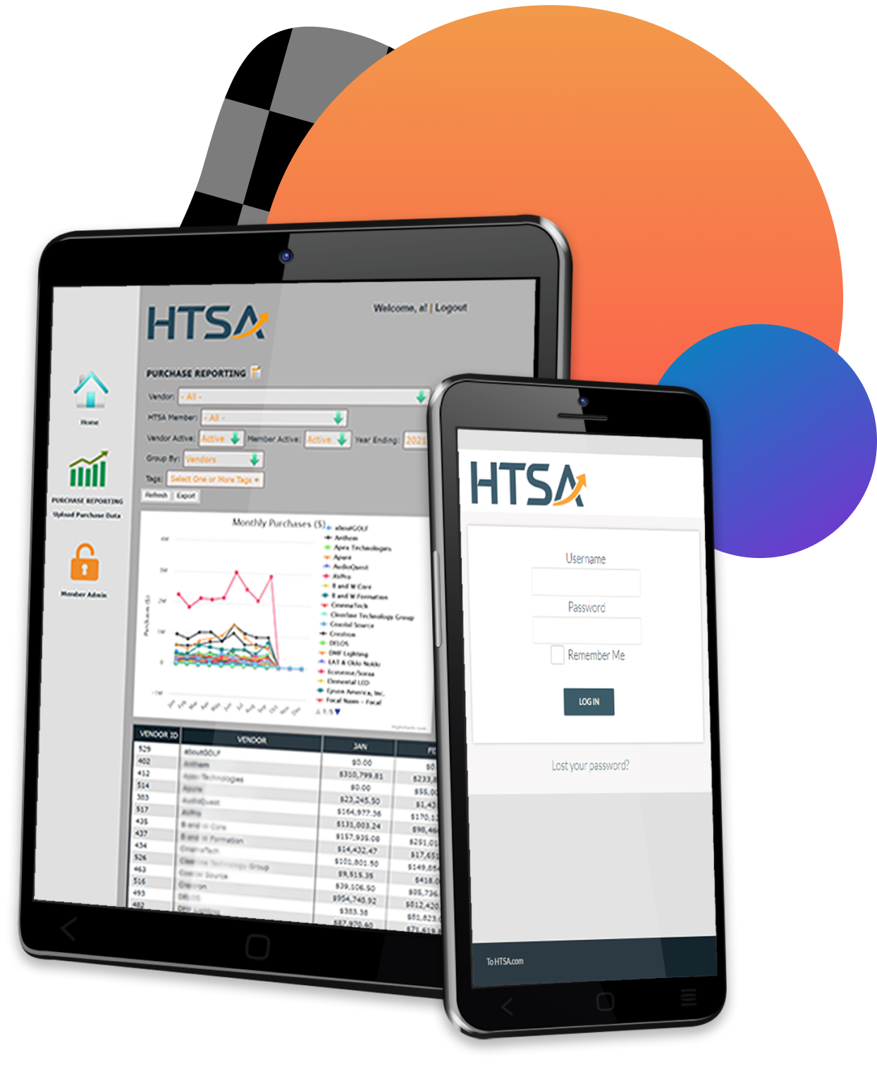 HTSA mobile mockup